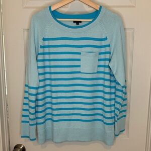 TALBOTS PATCH POCKET SWEATER - VACATION STRIPE